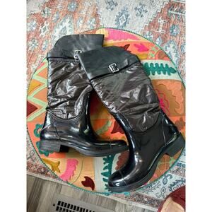 Dressy black rain boots